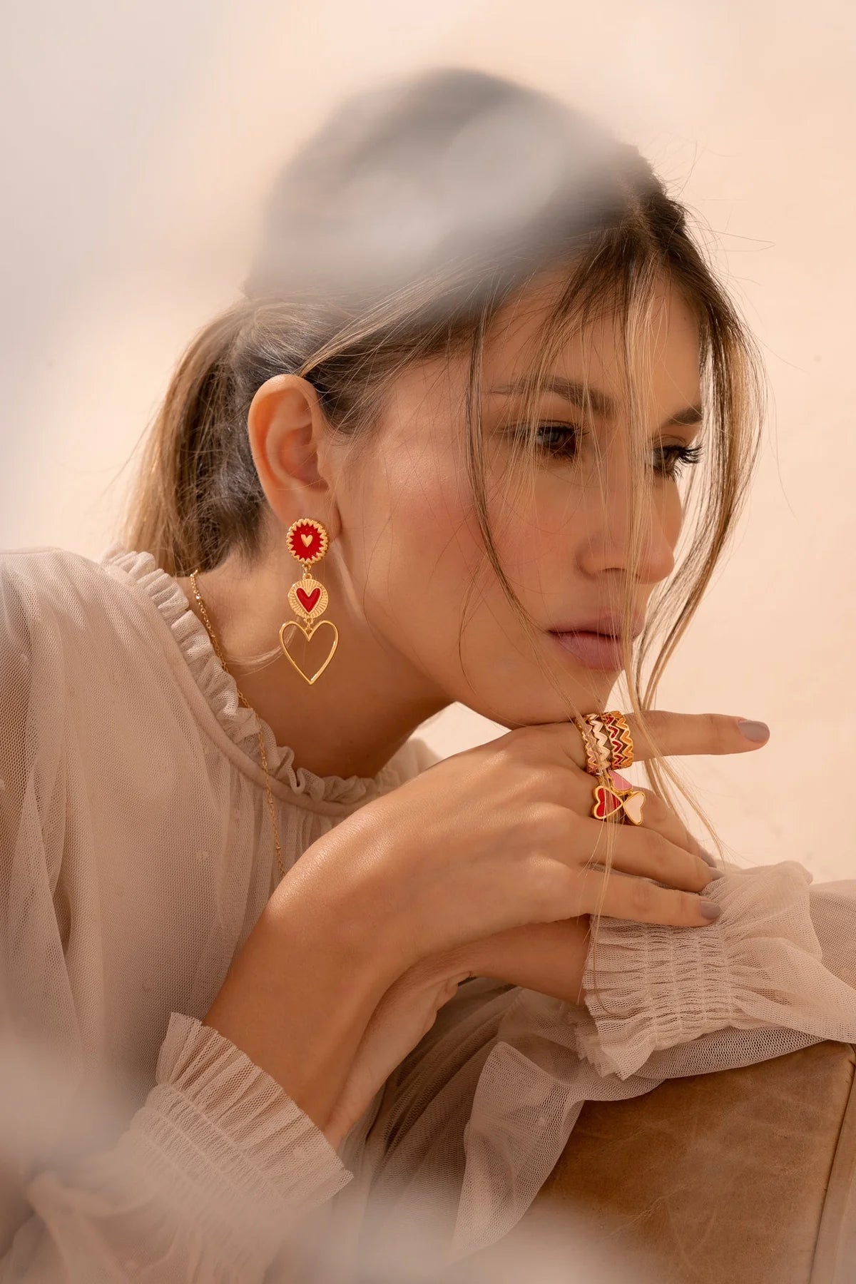 Red Love Drop Earrings