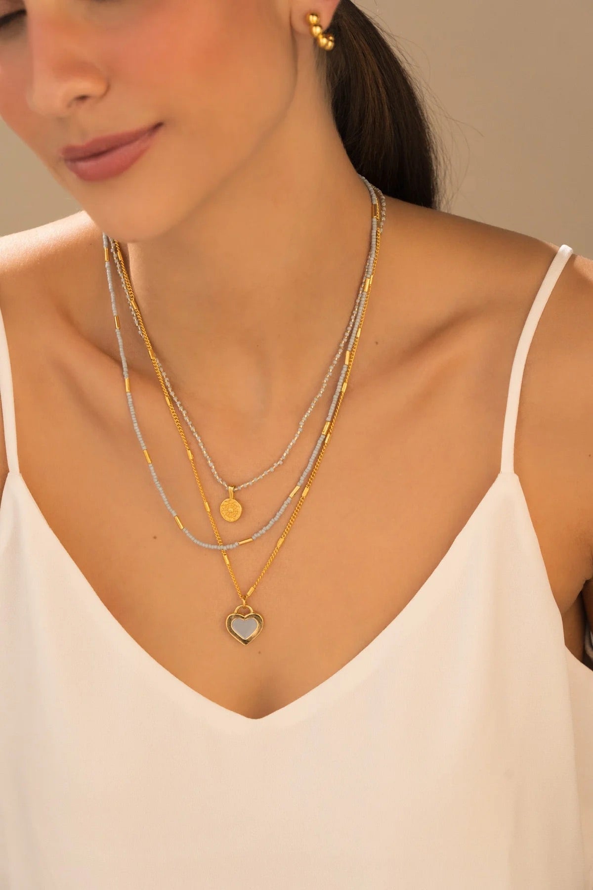Mandala layered necklace-handmade