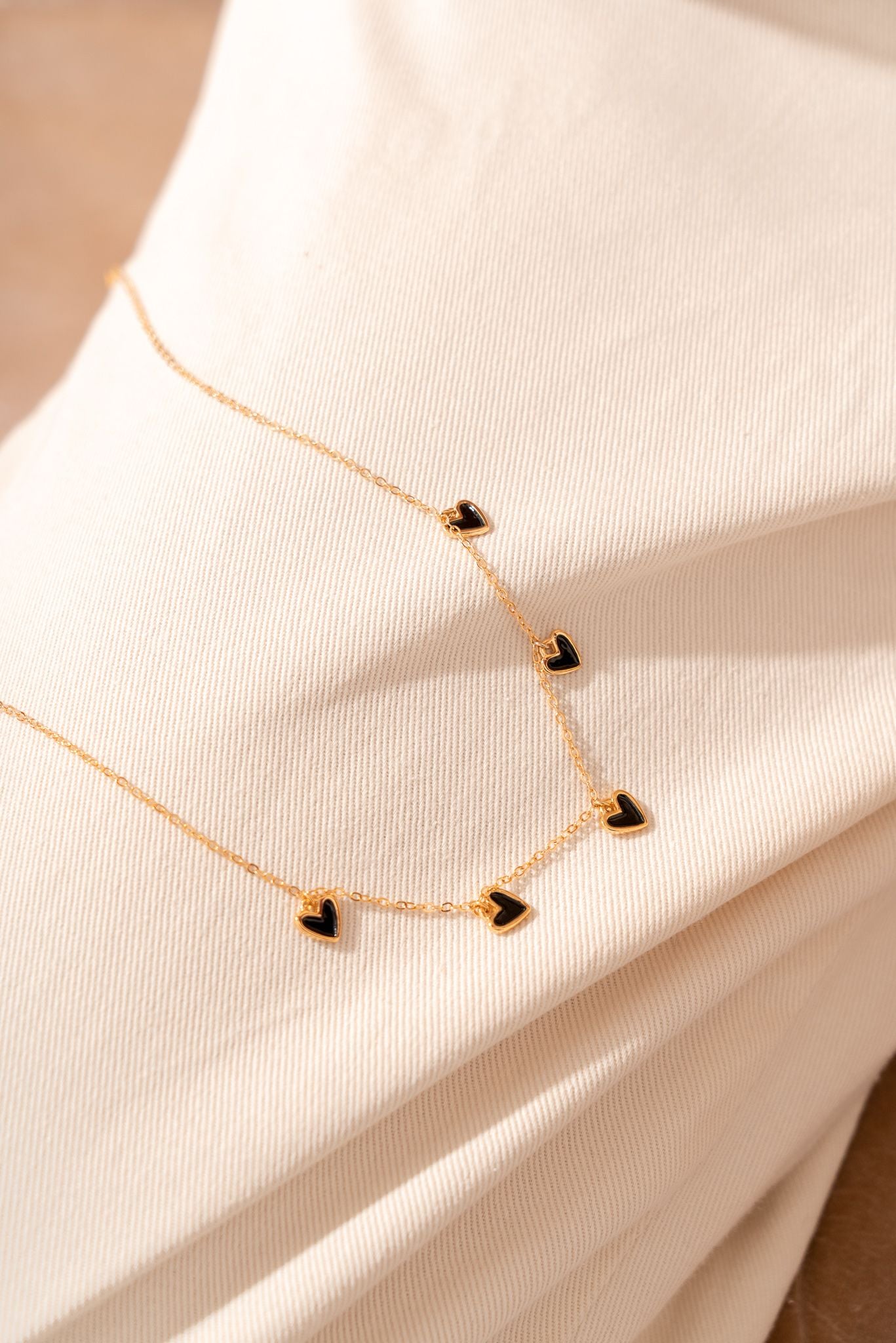 Black Mini Heart Necklace
