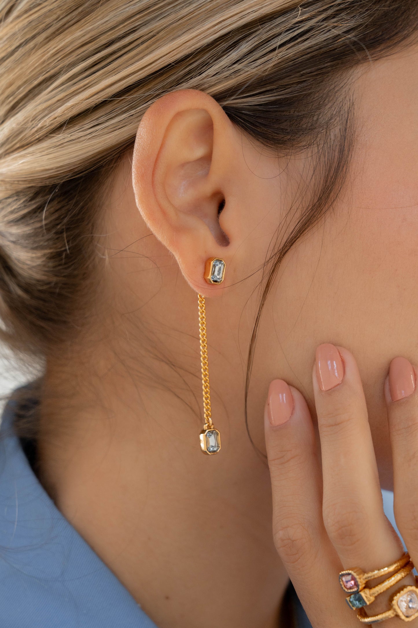 Blue Cristal Earrings