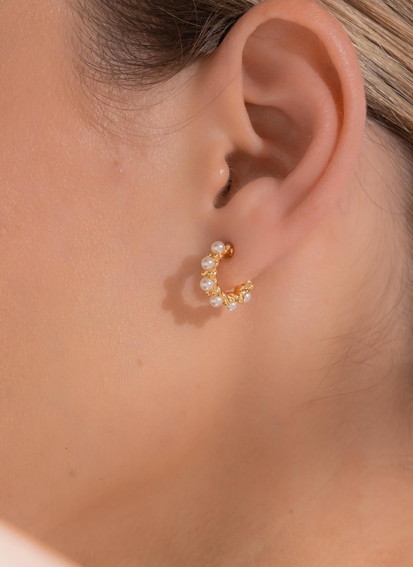 Pearl basic Earrings setx2