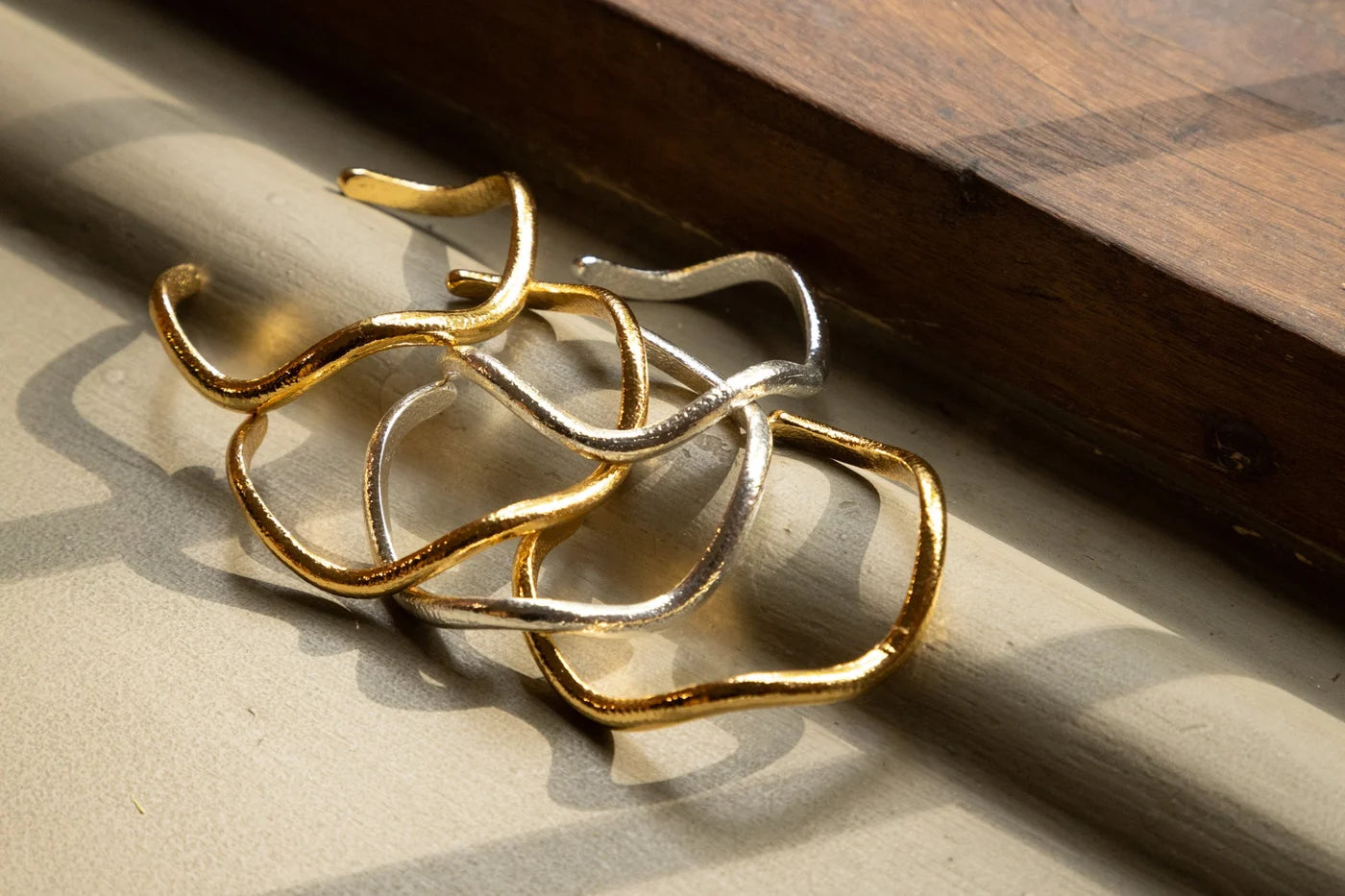 Wavy-Shaped Cuff Bracelet