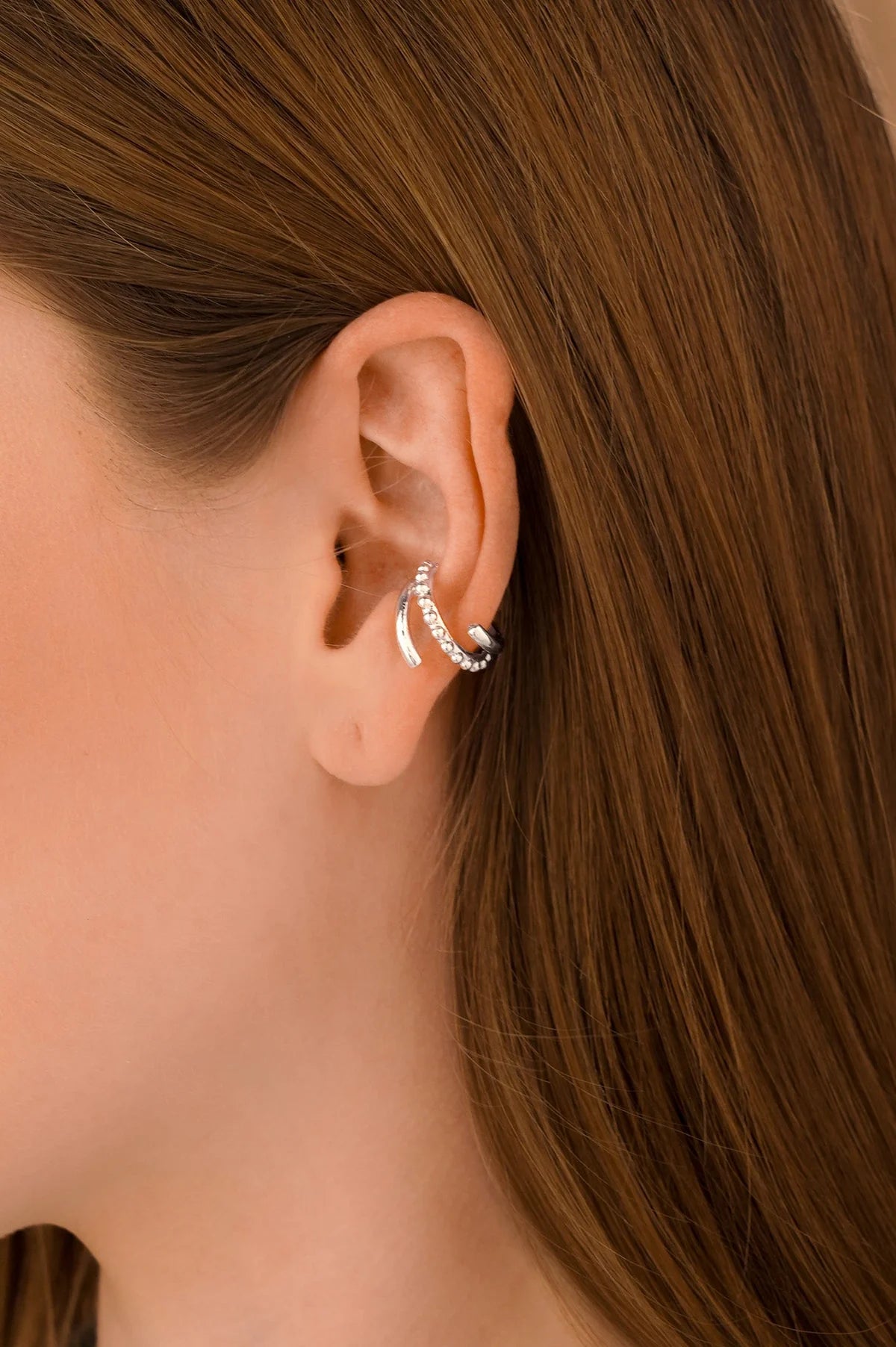 Silver Spiral Earcuff