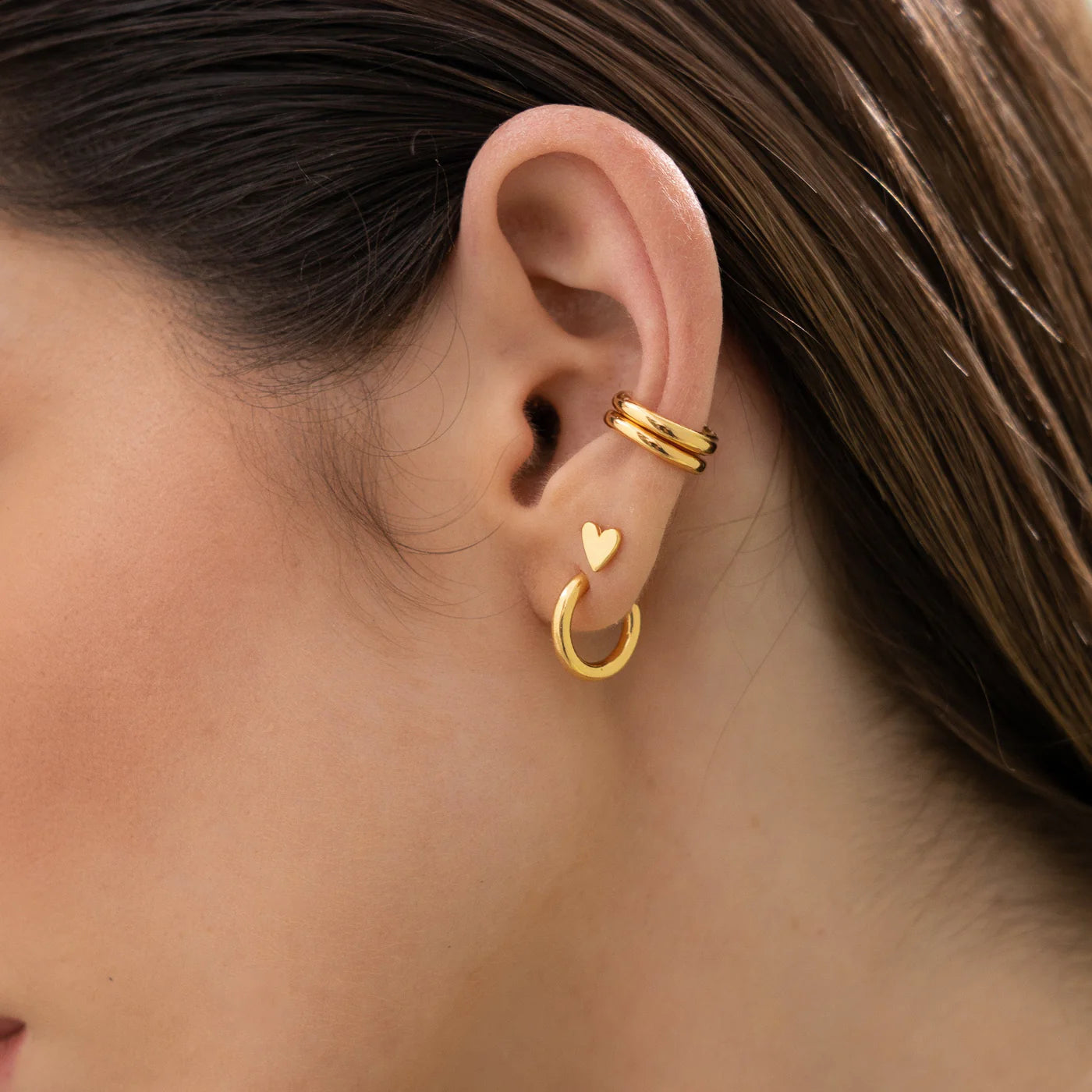 Gold Basic earrings Setx3