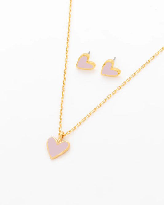 Glow Heart Necklace+Earrings set
