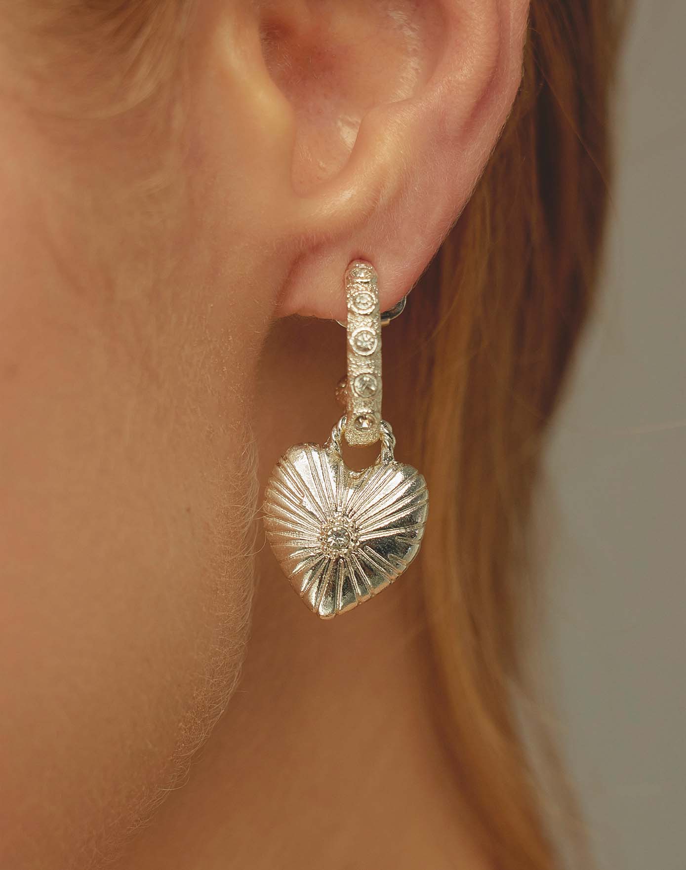 Silver Radiant Love Earrings