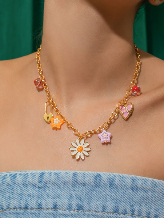 Margarita multi charms necklace