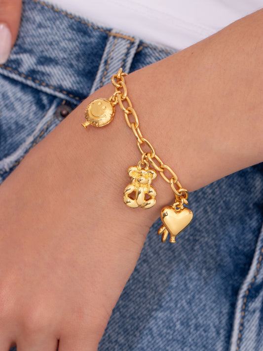 Gold Balloon Charms Bracelet