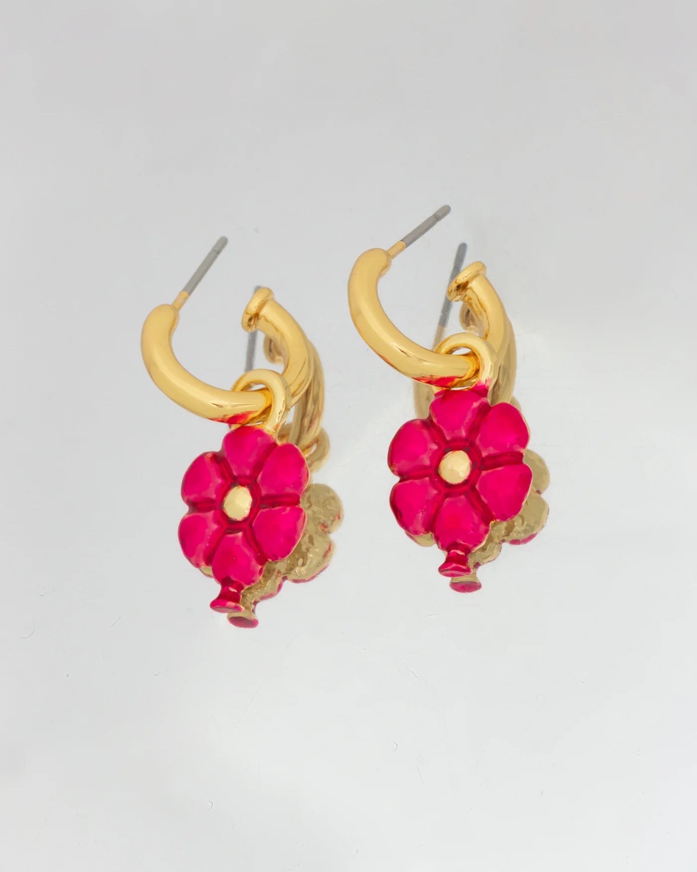 Mini Hoops with Triple Balloon Charms