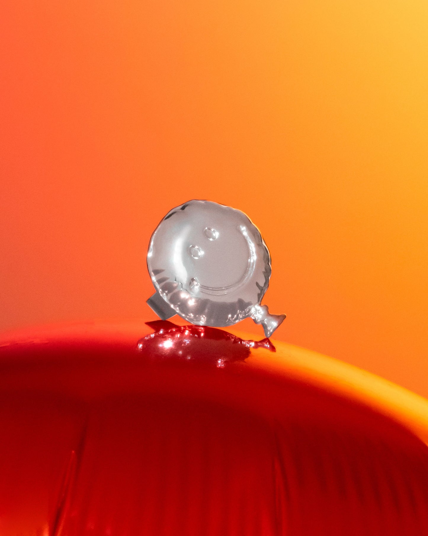 Silver Happy Face Balloon Ring