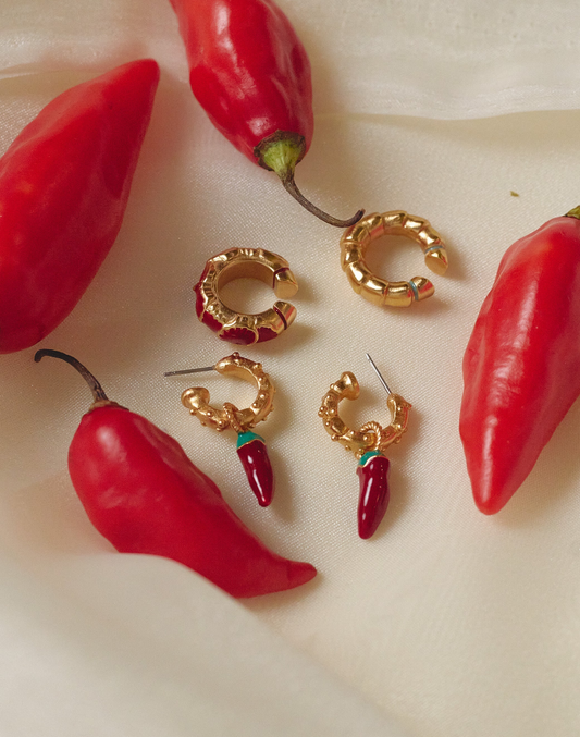 Chili Earrings Set-Earcuff and Earrings