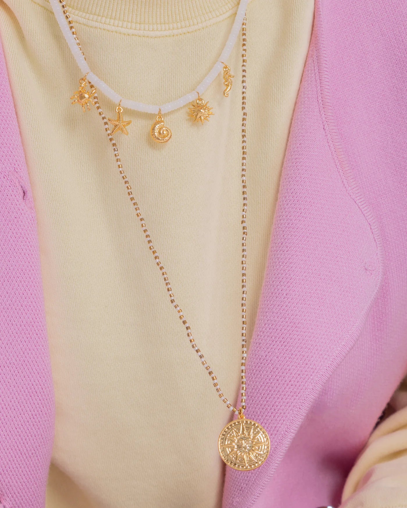 Summer layered necklace-handmade