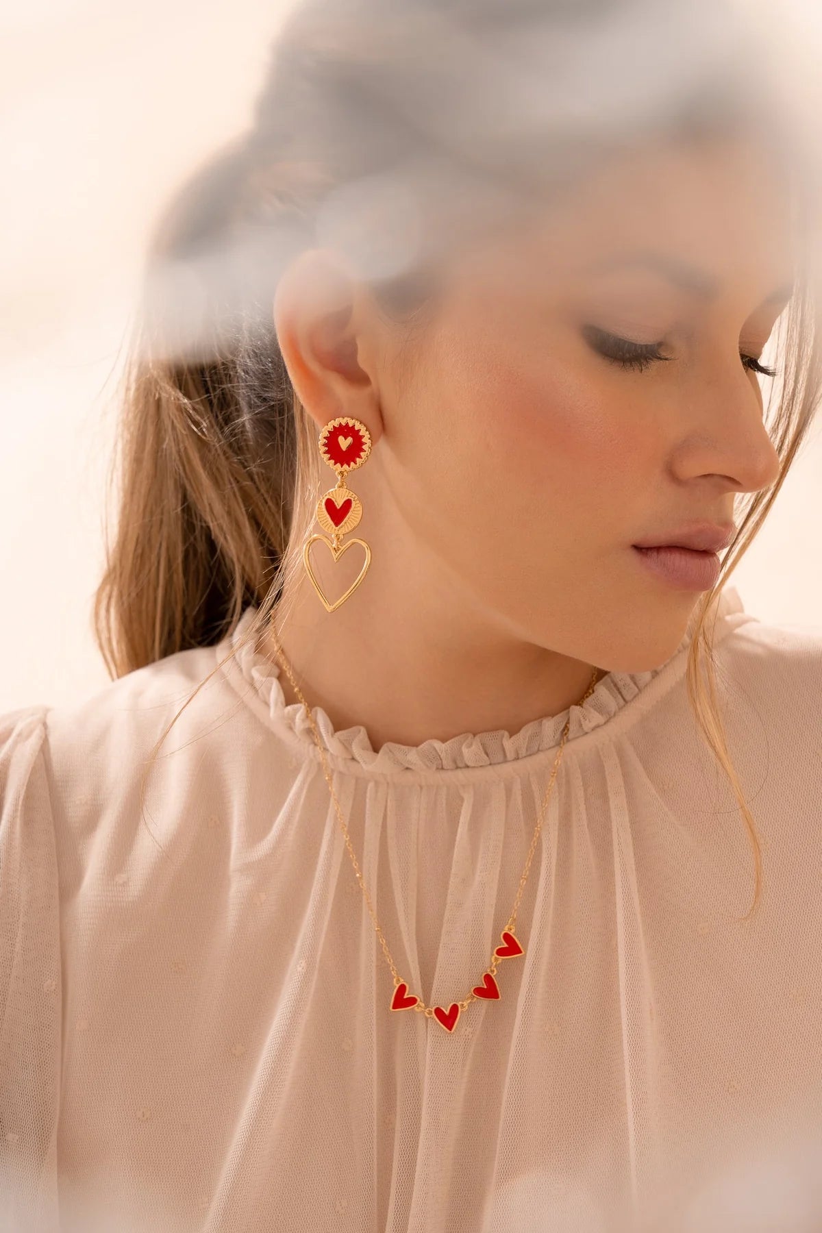 Red Love Drop Earrings