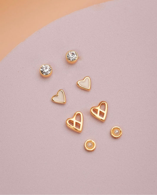 Mini love Stud Earrings Set