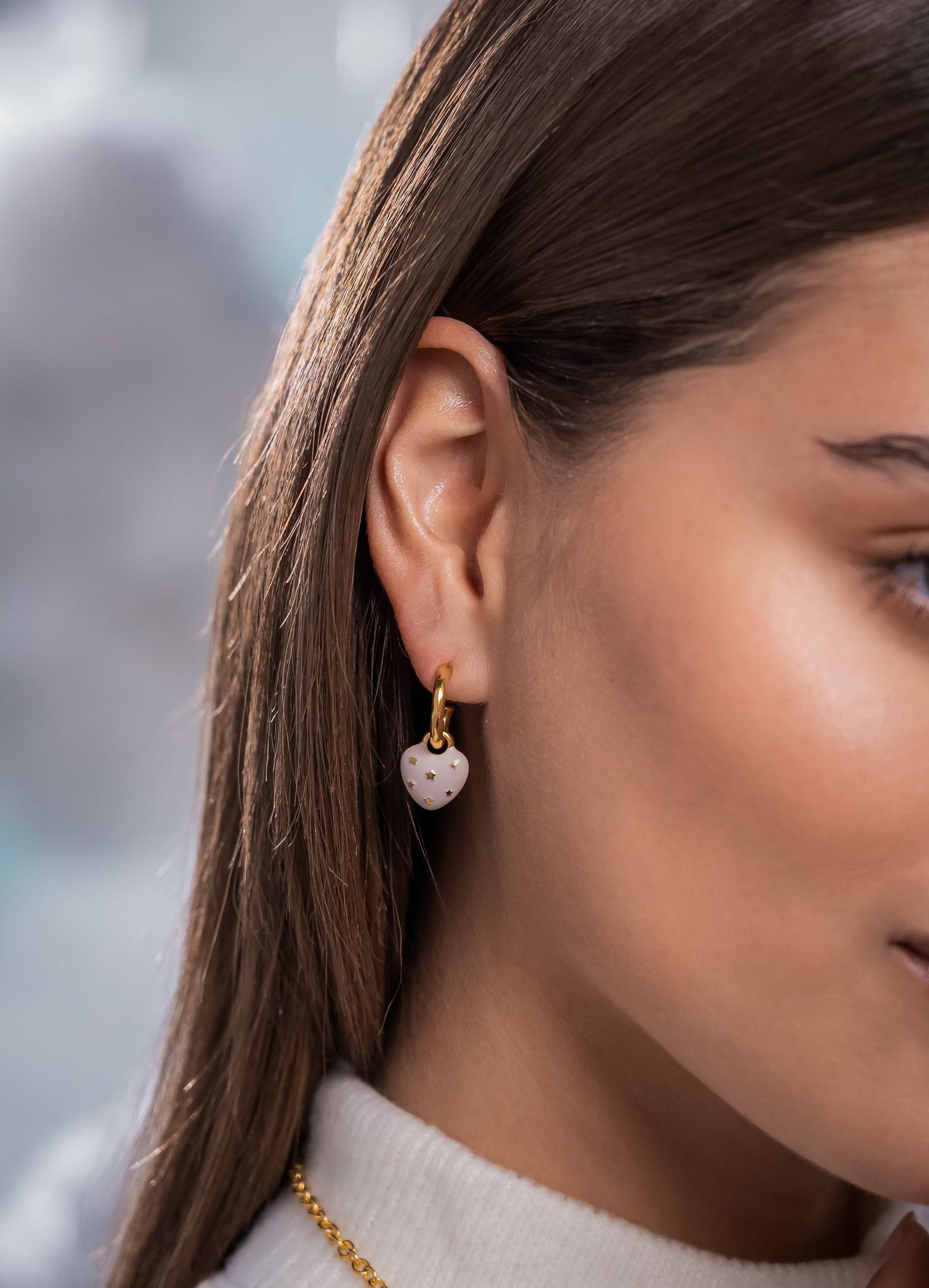 Lluvia de amor Earrings with triple charm