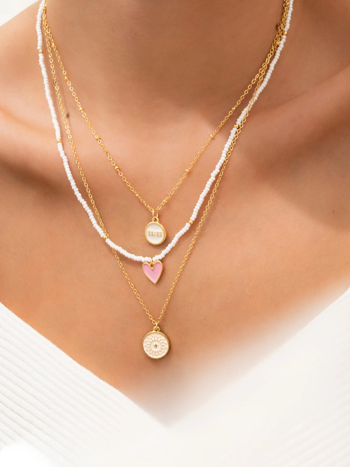 Make a wish layered necklace-handmade