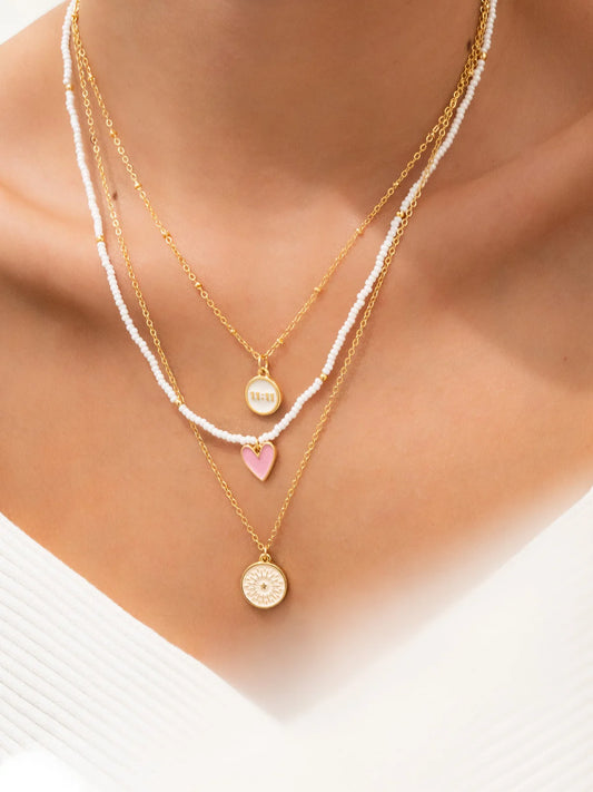 Make a wish layered necklace-handmade