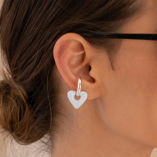 Blue Heart Charm Earcuff