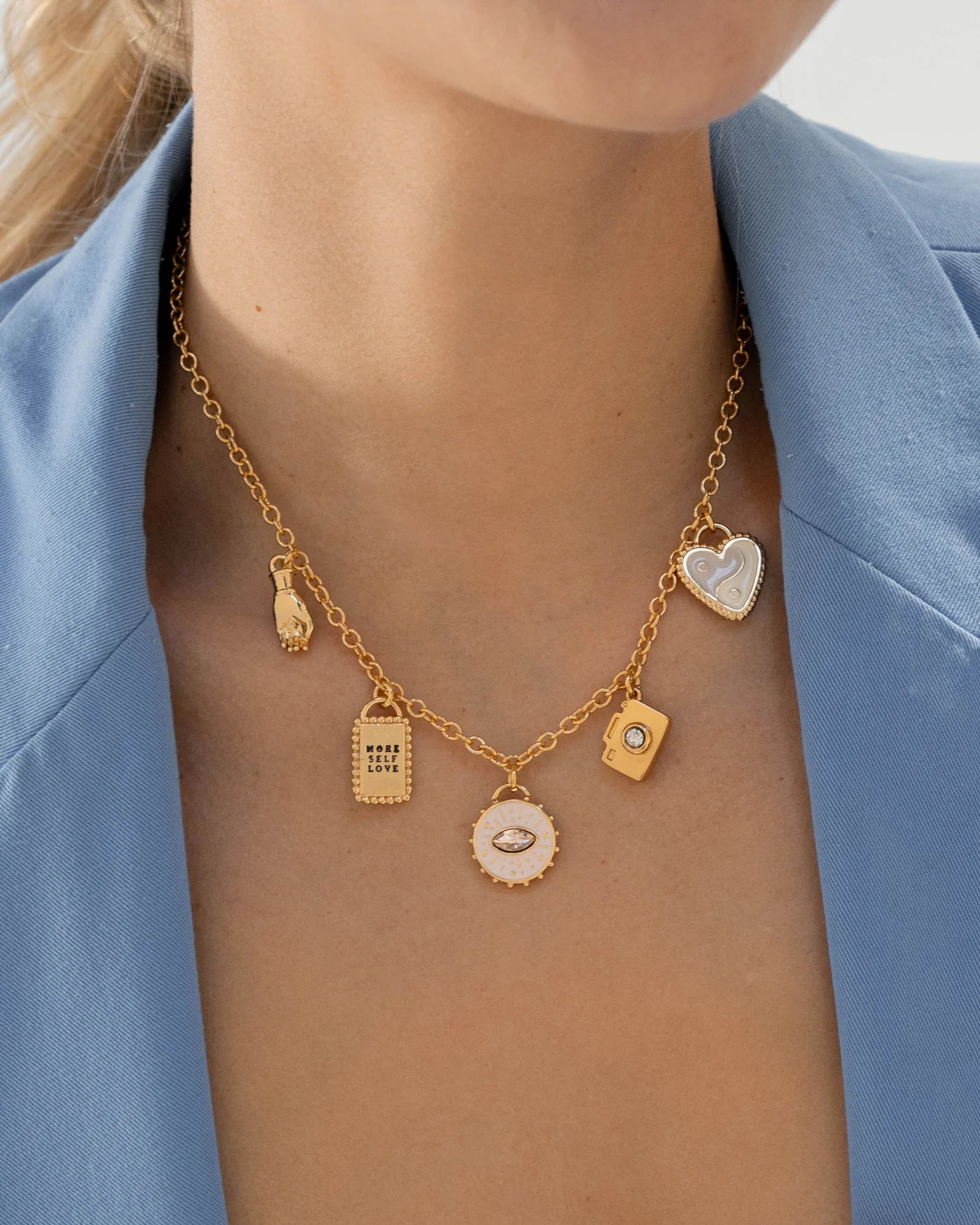 Afirmations multicharms necklace