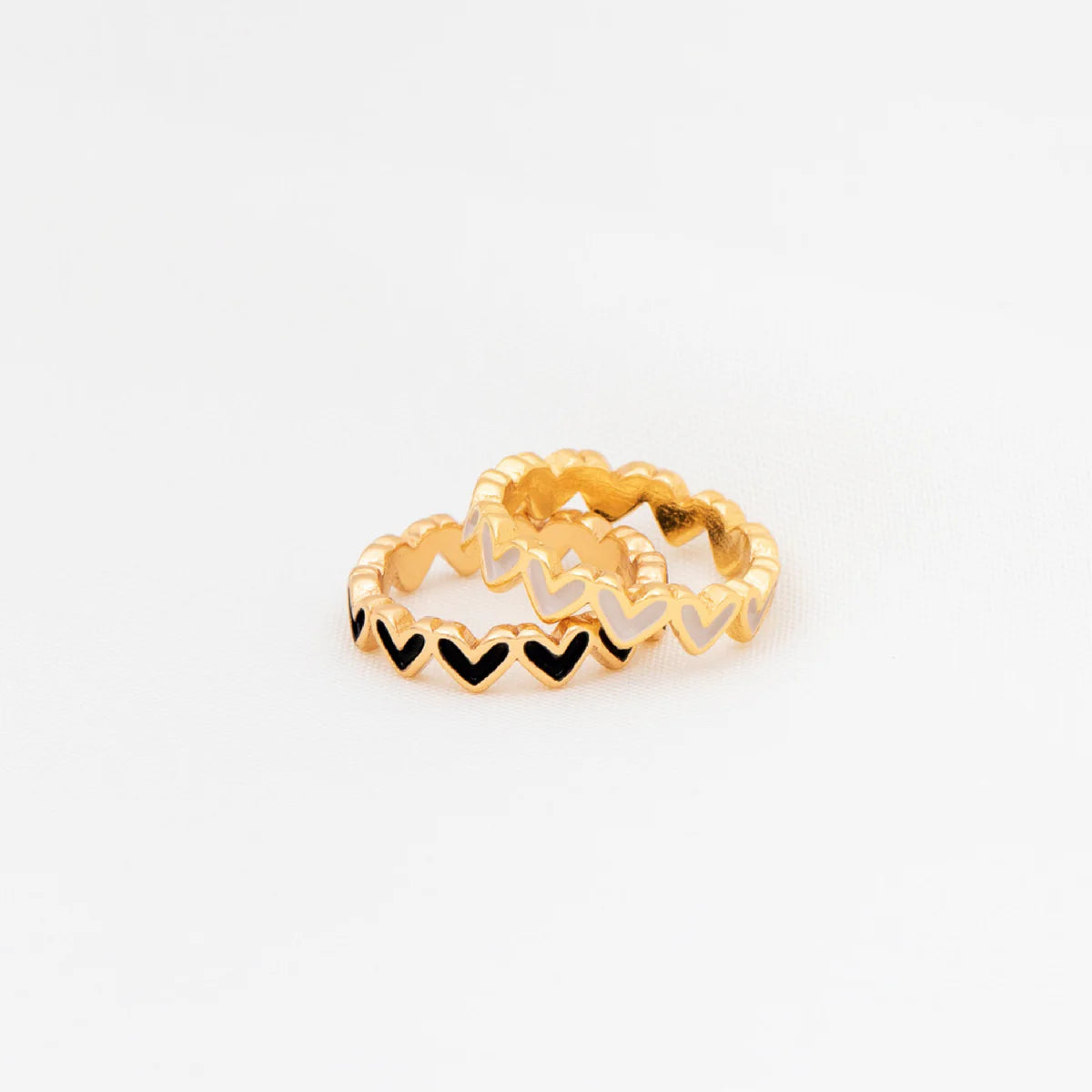 Black and Withe Ring Set