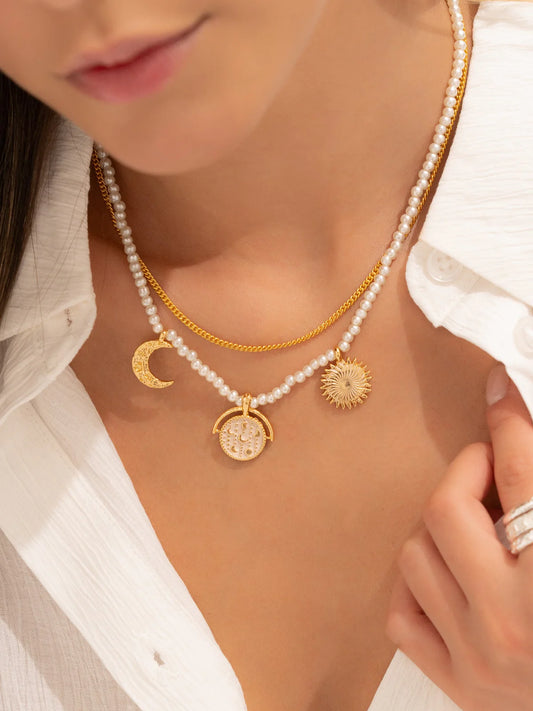 Moon Phases Layered Necklace