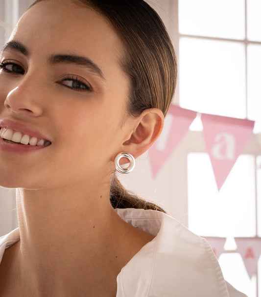 Silver Circle Earrings