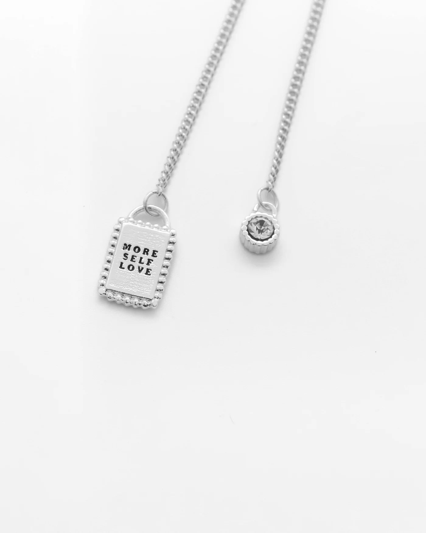 Silver More Self Love Lariat Necklace