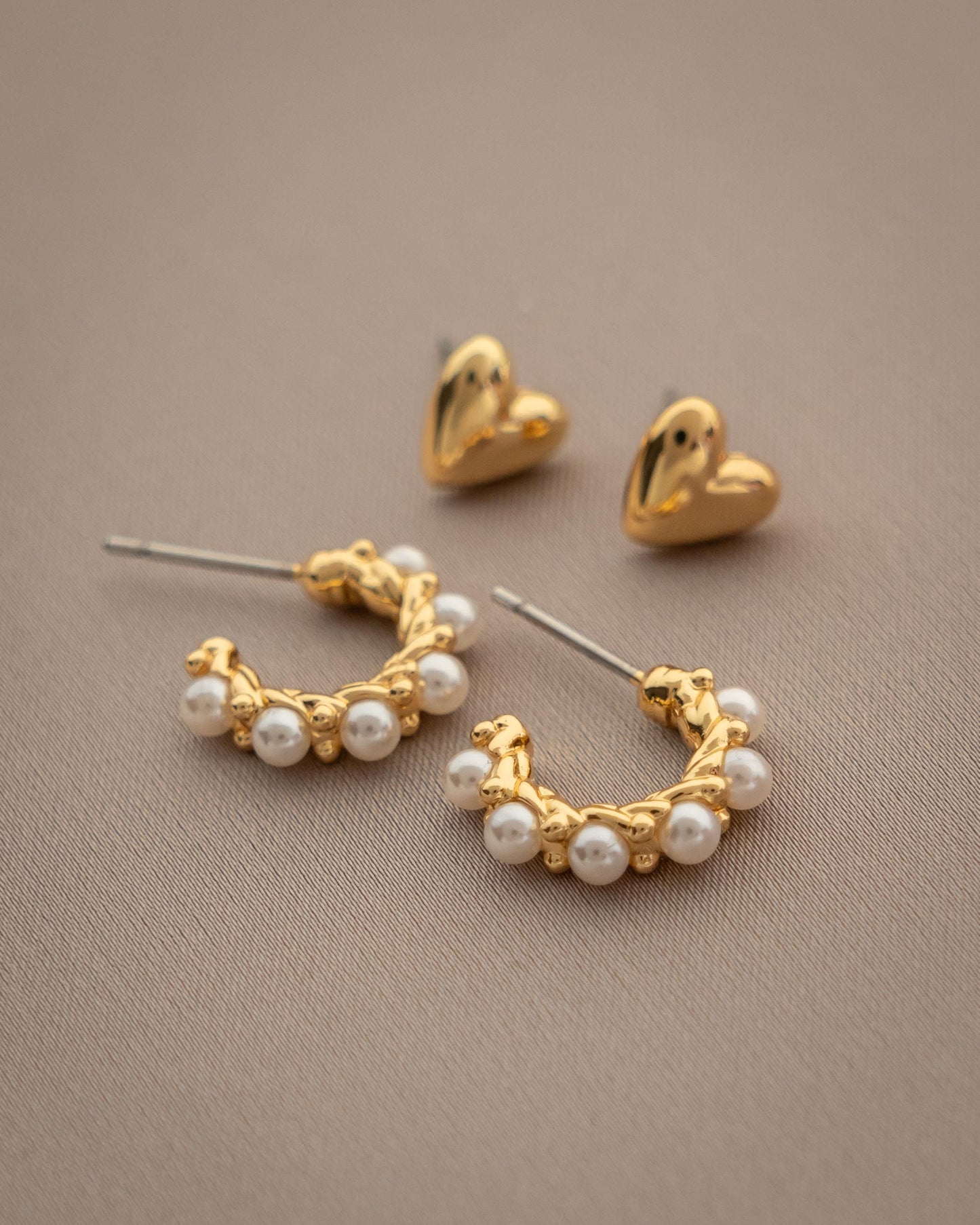 Pearl basic Earrings setx2
