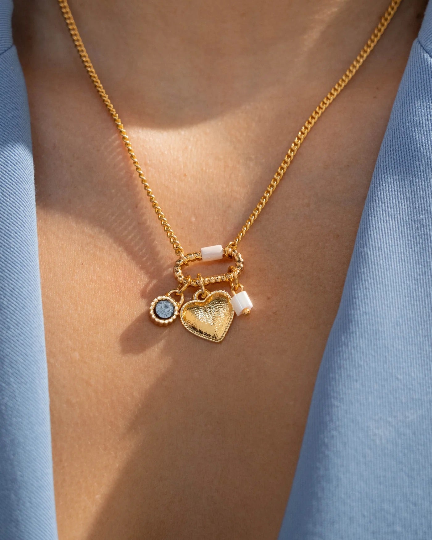 Crystal Multicharms Brooch Necklace