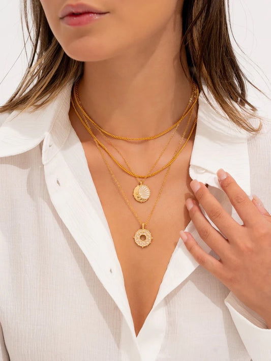 Moon Phases Layered Necklace – Celestial Jewelry for Women