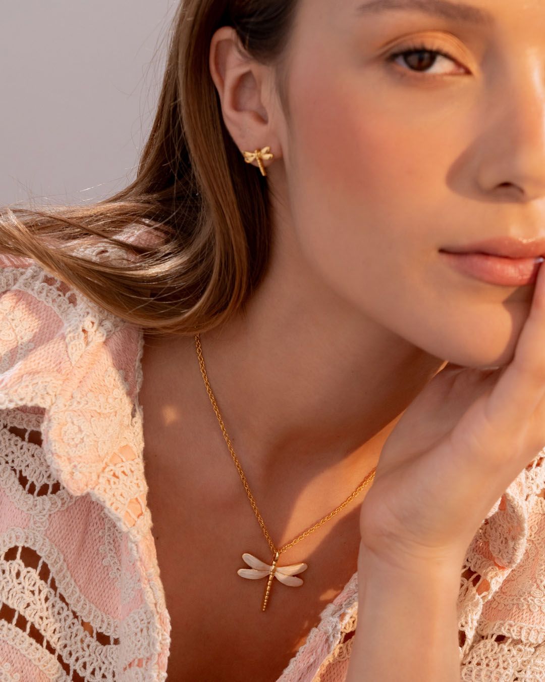 Dragonfly Necklace+Earrings set