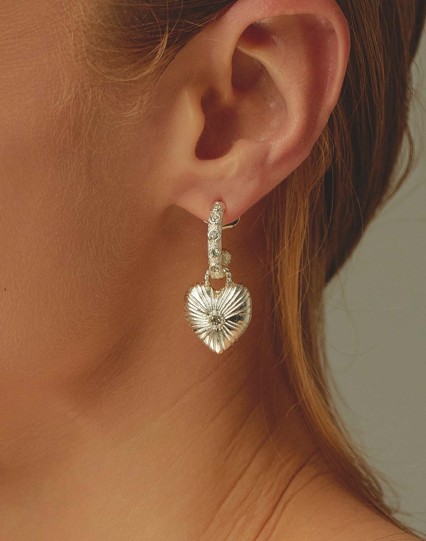 Silver Radiant Love Earrings