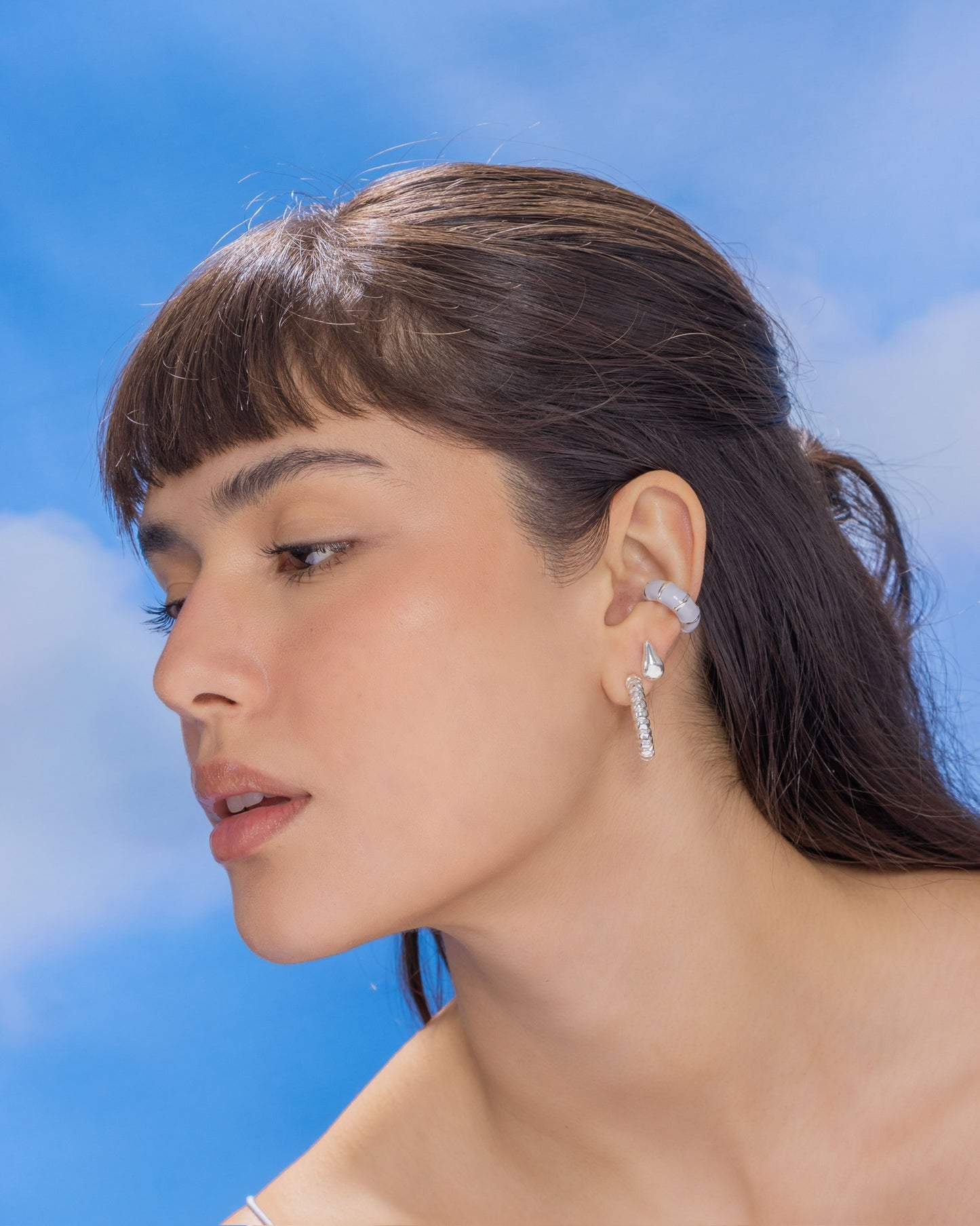 Baby Blue Drop Earrings Set