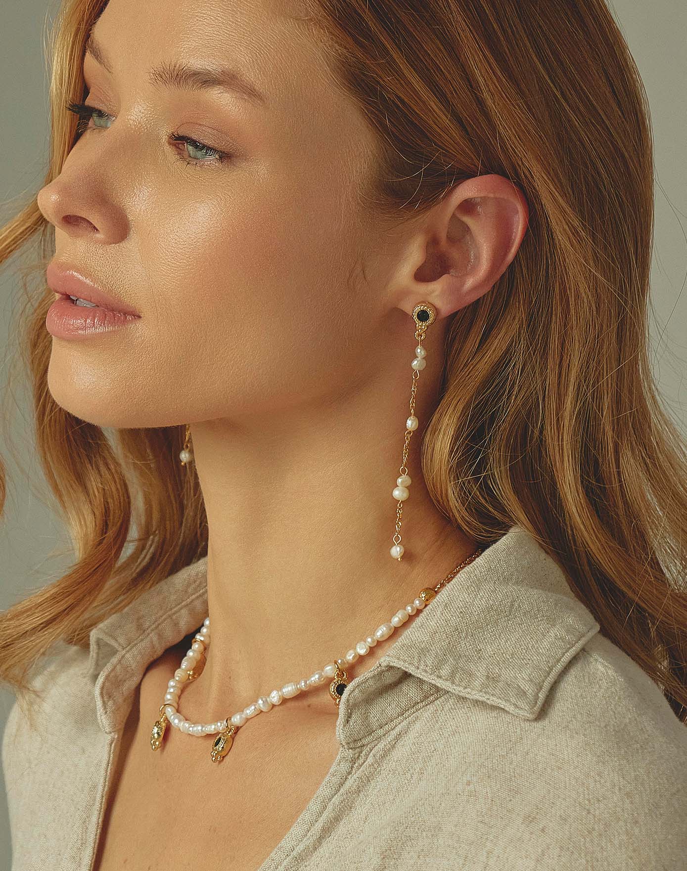 Oia Pearl Drop Earrings
