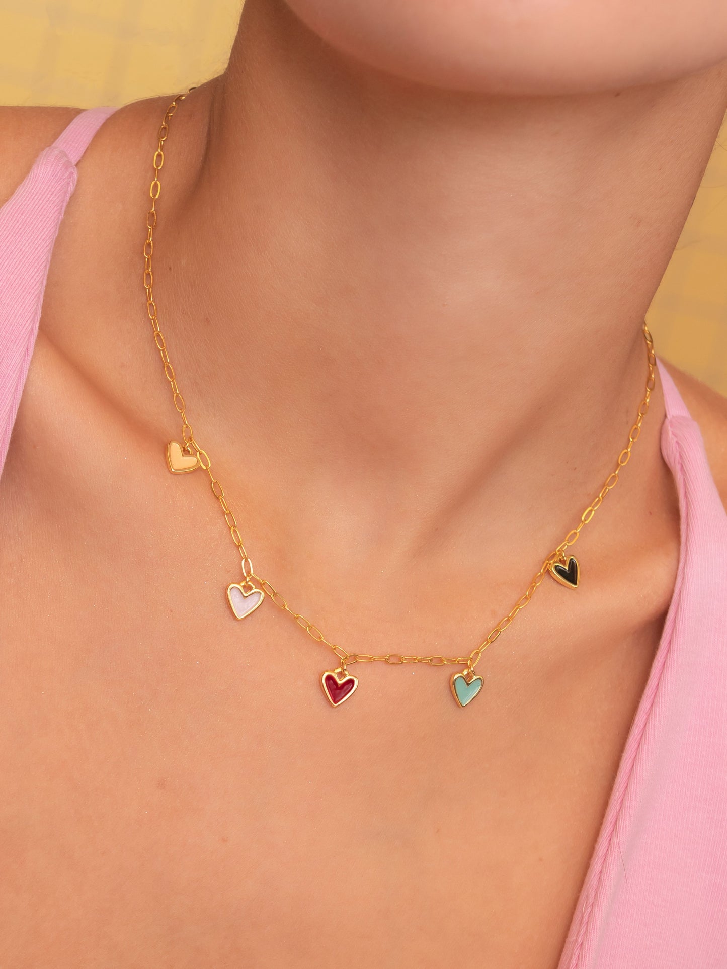 Rainbow Mini Heart Necklace