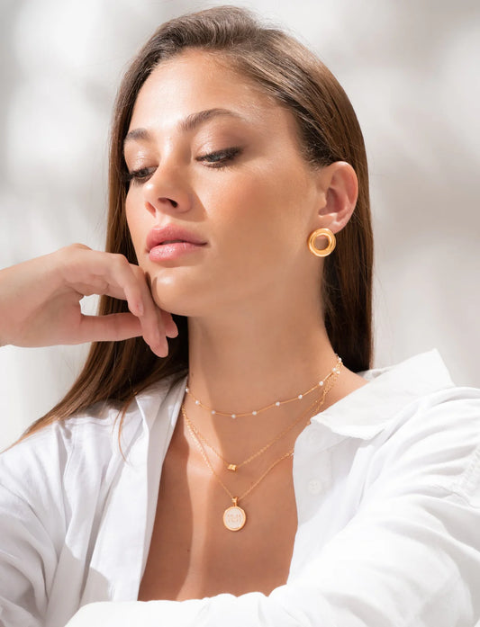 Gold Circle Earrings