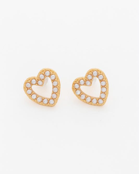 Pearl Heart Earrings