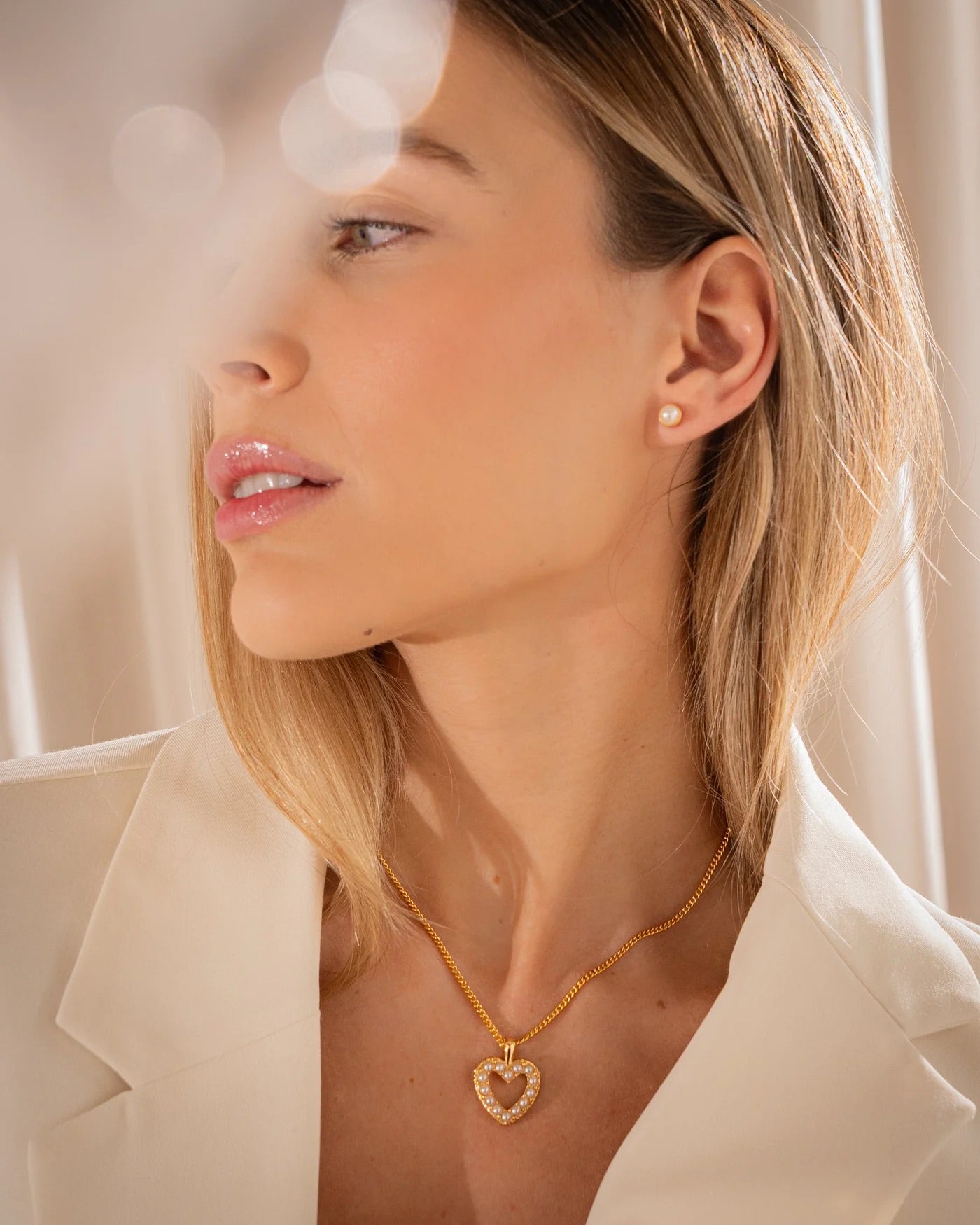 Multi-Pearl Heart Necklace