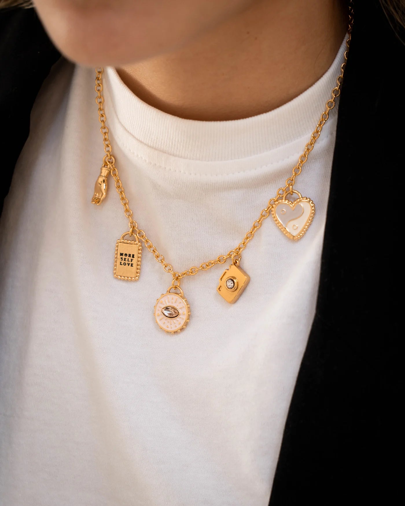 Afirmations multicharms necklace