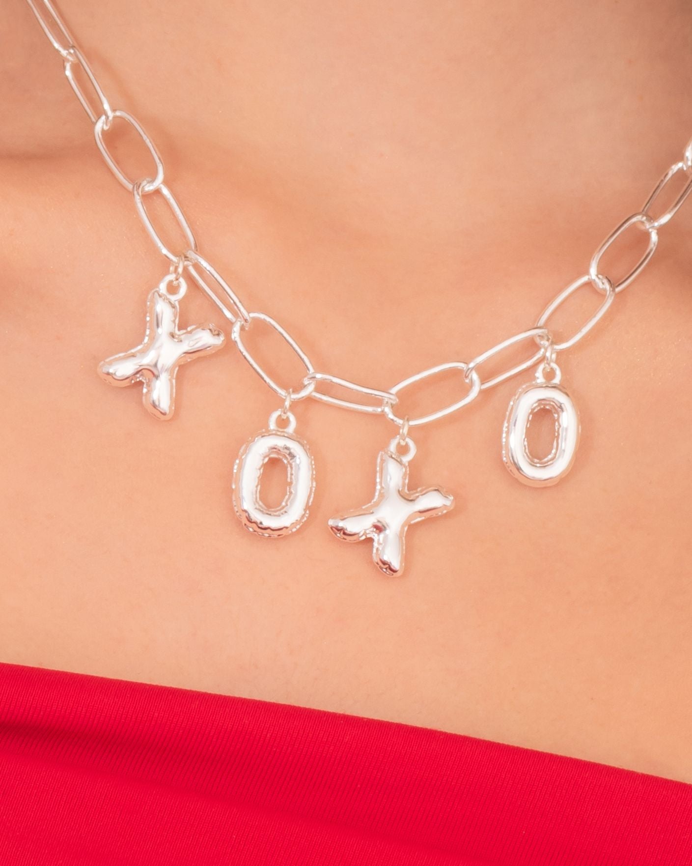 Silver XOXO Necklace