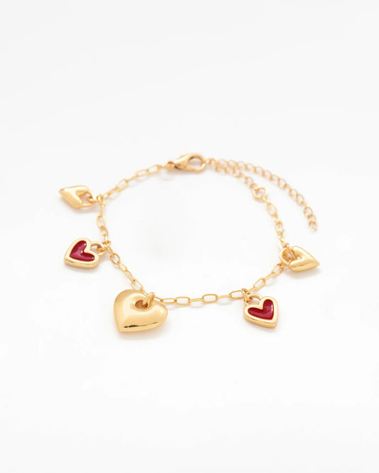Red Love Multicharms Bracelet