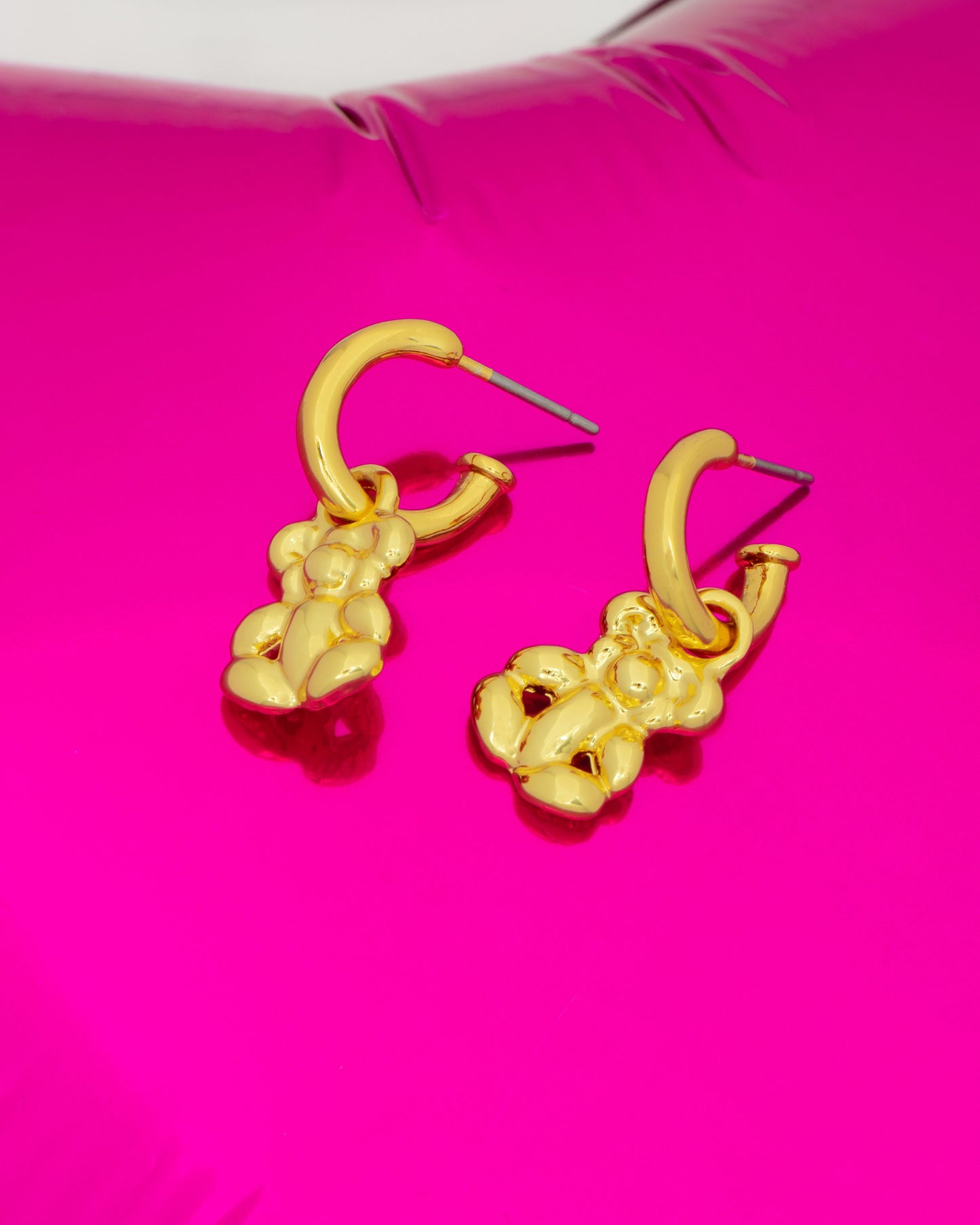 Mini Hoops with Triple Balloon Charms