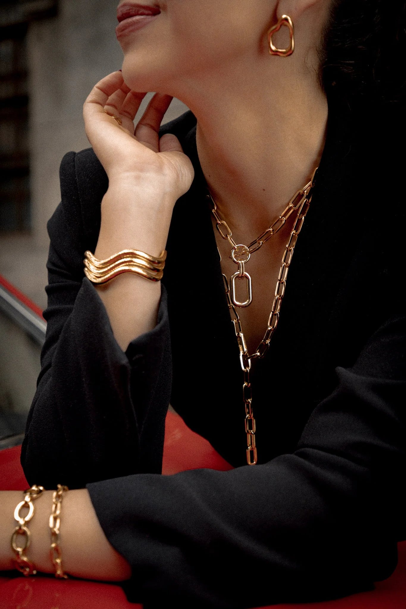 Wavy-Shaped Cuff Bracelet