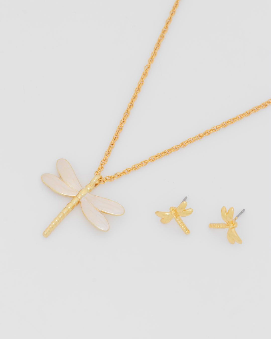 Dragonfly Necklace+Earrings set