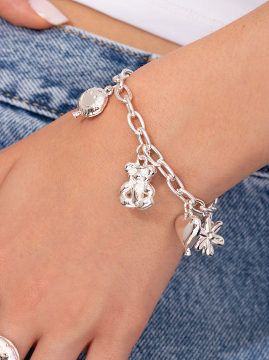 Silver Balloon Charms Bracelet