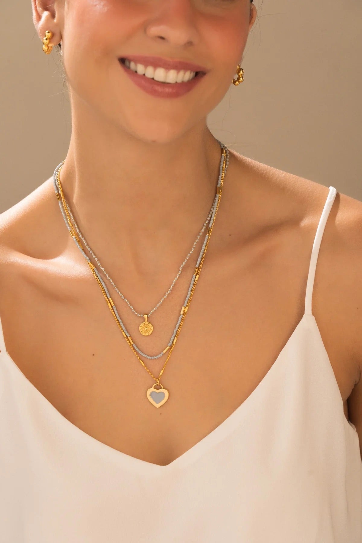Mandala layered necklace-handmade