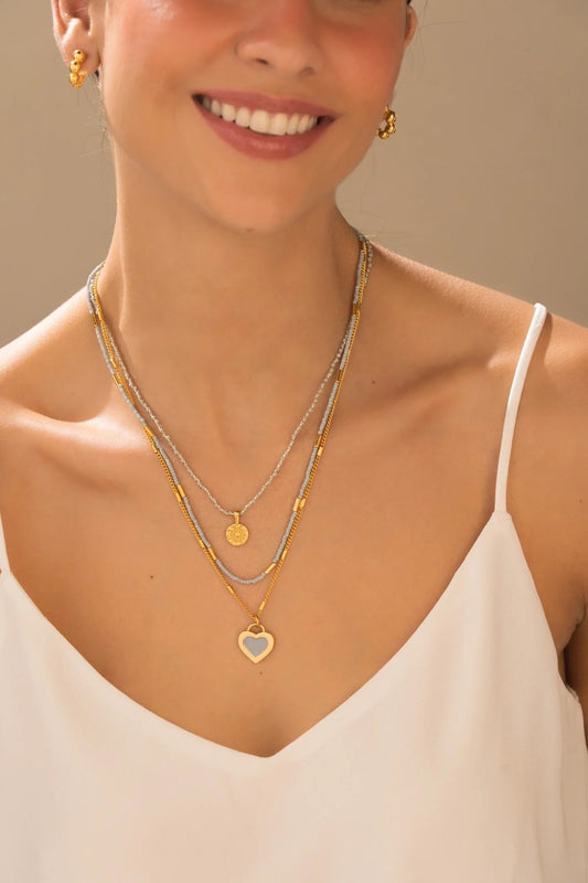 Mandala layered necklace-handmade