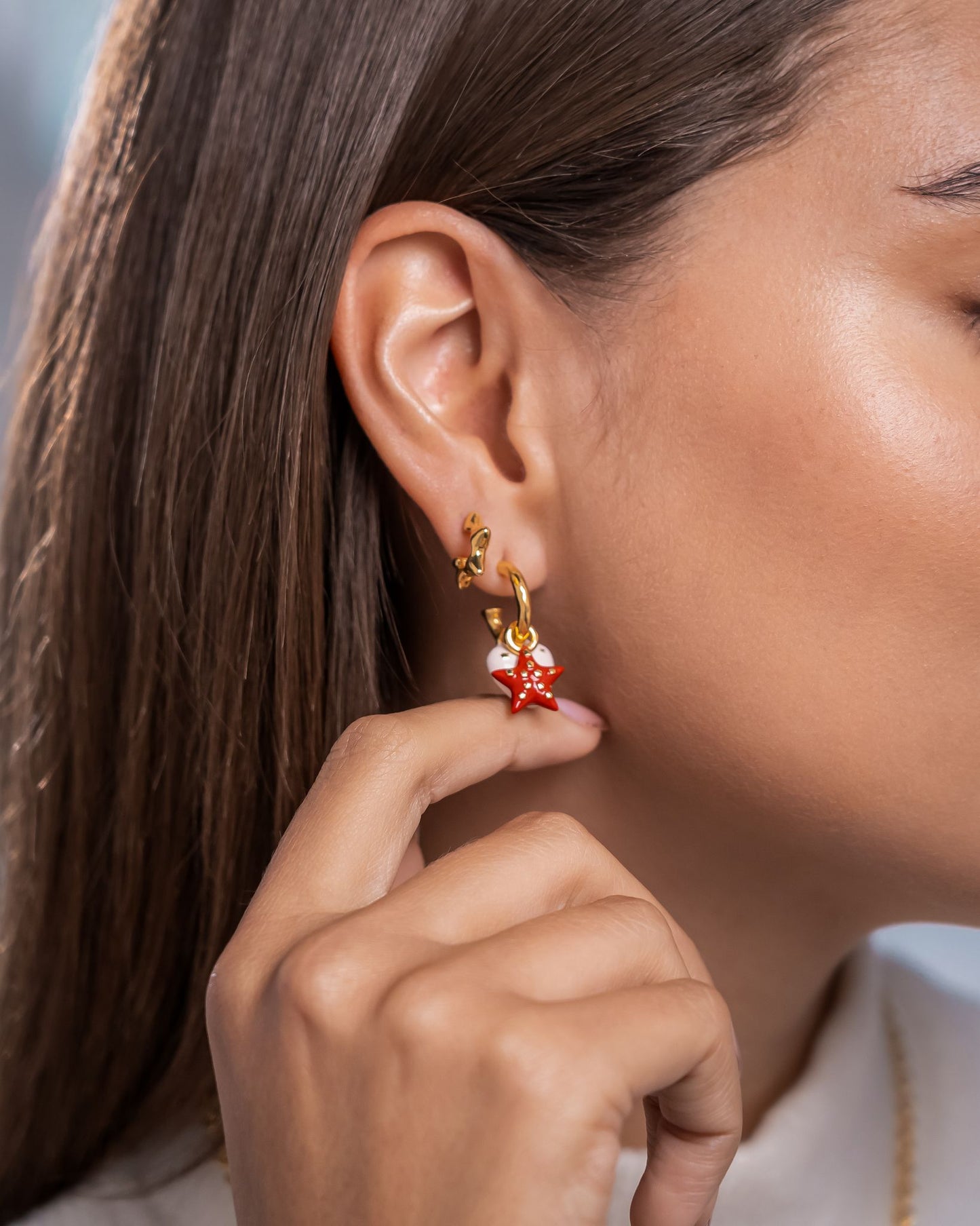 Lluvia de amor Earrings with triple charm