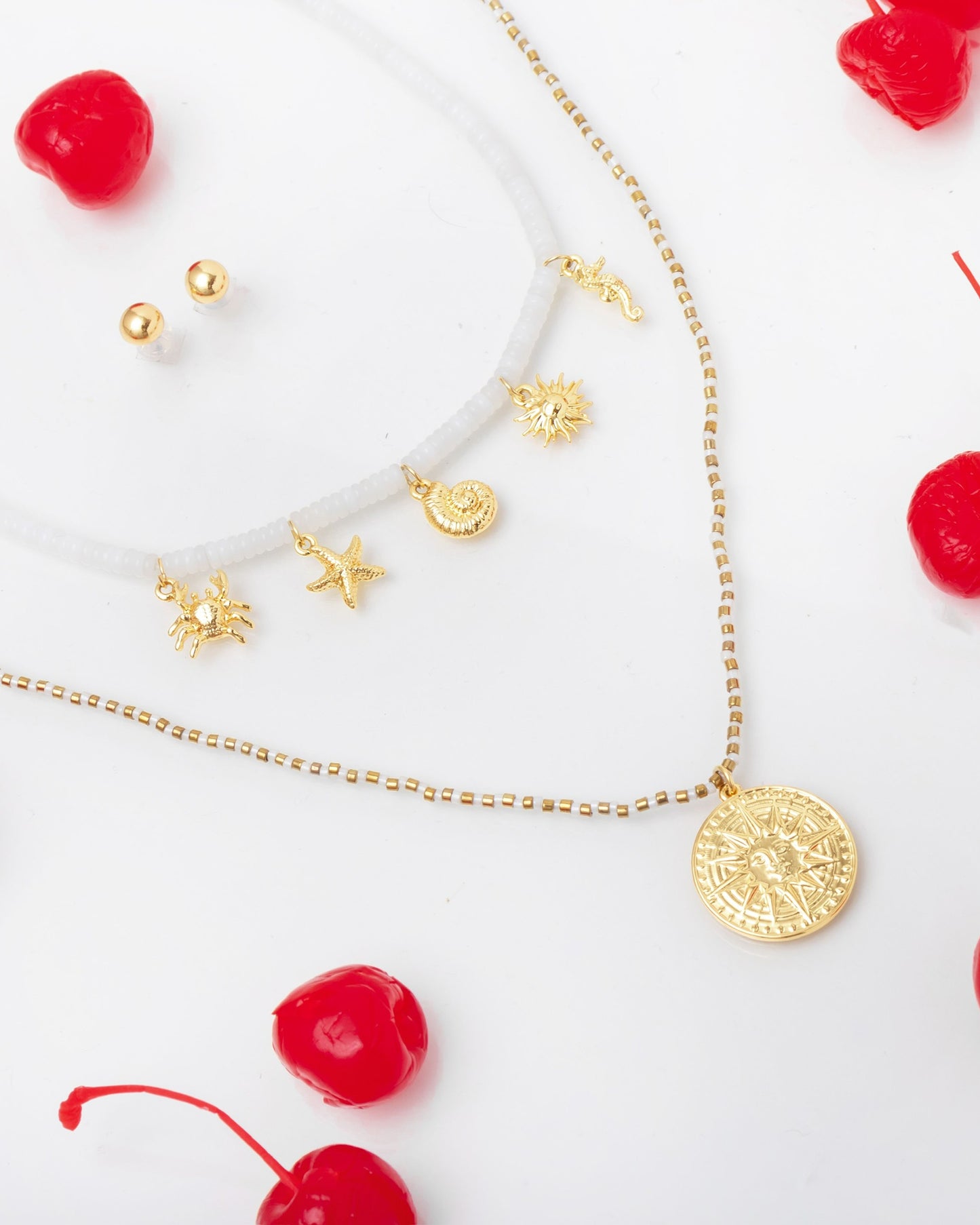 Summer layered necklace-handmade